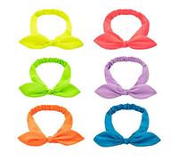 POLGDW Cerchietto per Capelli 6 PCS Women Headbands Elastic Bow Printed Hairband Head Wrap Hair Band Knot Headbands Hair Band for Girls Elastici per Capelli