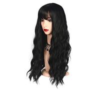 POLGDW Parrucche Lunghe Parrucche Sintetiche Ricci con Bangs Misto Rosa Marrone Grigio Viola Bianca Resistente al Calore in Fibra di Fibra di Fibra Capelli Cosplay Parrucche for Le Donne Parrucca(4)