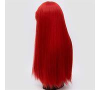 POLGDW Parrucche Parrucche Cosplay for Le Donne 26 Pollici Lunghi Capelli Dritti Nero Bianco Verde Rosso Viola Oro Marrone Rosa Parrucca Sintetica con Frangia Parrucca(5)