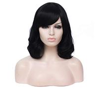 POLGDW Parrucche Parrucche di Cosplay dei Capelli Sintetici Corti di Culry con Bangs Green Grey Grigio Rosso Viola Nero Arancione Blu Bianco Blu Pink Parrucca Donne for Le Donne Parrucca(16)