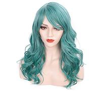 POLGDW Parrucche Parrucche di Cosplay Ondulate Blu Lunghe 24 Pollici con Parrucche Laterale della Parrucca Sintetica Resistente al Calore for Le Donne Parrucca(1)