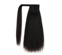 POLGDW Parrucche Parrucche in Fibra Capelli Lunga Clip Riccio in Capelli Coda Kinky Straight Counytail Parruttino for Le Donne Capelli Sintetici Pony Coda Estensione dei Capelli Parrucca(A,18inches)
