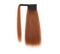 POLGDW Parrucche Parrucche in Fibra Capelli Lunga Clip Riccio in Capelli Coda Kinky Straight Counytail Parruttino for Le Donne Capelli Sintetici Pony Coda Estensione dei Capelli Parrucca(G,26inches)