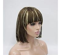 POLGDW Parrucche Parrucche Sintetiche Intrecciate for Capelli 10 "Pure Handmade Micro Intrecciato for Capelli Sintetici con Le Parrucche Bangs Capelli Corti for Le Donne Parrucca(Multi-Colored)