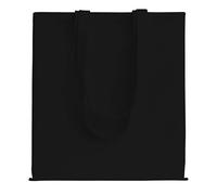 POLHIM® 10 sacchetti di cotone in iuta senza stampa, 220 g/m2, dimensioni 38 x 42 cm, manici lunghi 70 cm, 100% cotone, Nero, 38x42 cm, Minimal