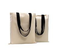 POLHIM® Borsa Cotone Tote Bag - Borsa Tracolla in Tessuto per Spesa, Shopping, Palestra - Borse Shopper Ecologiche, Riutilizzabili - Colore Naturale per Dipingere e Stampare - 38 x 42cm, 220 gr/m2