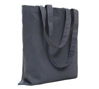 POLHIM® Borsa in tela di cotone riutilizzabile e lavabile- in tessuto - Salvietta, abbigliamento da ginnastica, gare, spiaggia, verdure, 38 x 42 cm, con manici 70 cm,1 pezzo (Grigio)