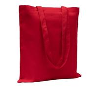POLHIM® Sacchetti di stoffa di alta qualità, per biancheria, sport, shopping, alimenti, ecologici, riutilizzabili, non stampati, 38 x 42 cm, 145 g/m², 1 pezzo, Colore: rosso