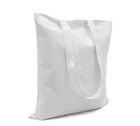 POLHIM® Sacchetti di stoffa di alta qualità, per biancheria, sport, shopping, alimenti, ecologici, riutilizzabili, non stampati, 38 x 42 cm, 145 g/m², 1 pezzo, bianco