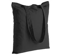 POLHIM® Sacchetti di stoffa di alta qualità, per biancheria, sport, shopping, cibo, ecologici, riutilizzabili, 38 x 42 cm, 145 g/m2, 1 pezzo, Nero