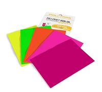 POLI-CRAFT IRON-ON BUNDLE NEON - 5 x POLI-FLEX® TURBO®, Vinile di trasferimento per tessuti superveloce, Neon (Giallo, Verde, Rosa scuro, Rosa, Arancio), 5 x A4 (21 cm x 29,7 cm)