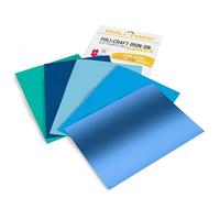 POLI-CRAFT IRON-ON BUNDLE OCEAN - 5 x POLI-FLEX® TURBO®, Vinile di trasferimento per tessuti superveloce (Verde acqua, Blu royal, Azzurro cielo, Blu neon, Blu brillante), 5 x A4 (21 cm x 29,7 cm)