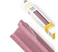 POLI-FLEX Pearl GLITTER - Pellicola glitterata per tessuti, pellicola flessibile con effetto glitter da applicare con ferro da stiro, per magliette fai da te, oro rosa, 30,5 cm x 61 cm