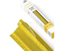 POLI-FLEX® PEARL GLITTER® - Vinile glitterato per tessuti - Vinile flessibile con effetto glitter da applicare a caldo, vinile da intaglio per magliette DIY, Oro, 30,5 cm x 61 cm