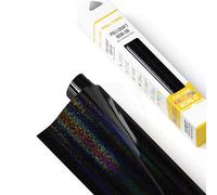 POLI-FLEX® STARFLEX Vinile di Trasferimento per Tessuti - Vinile effetto olografico per applicazione a caldo, vinile per plotter per magliette DIY, Nero, 30,5 cm x 61 cm