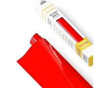 POLI-FLEX® TURBO® - Pellicola di trasferimento per tessuti, pellicola flessibile da applicare con il ferro da stiro, per magliette fai da te, rosso neon opaco, 30,5 cm x 122 cm