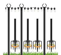 Poli Lightro Strue - Poli Luce Outdoor, per Aste per La Testa Pesante | Porta Regolabile Galvanizzata, Della Luce Robusta, Base Forchetta Multi - per Accento per Il Viale