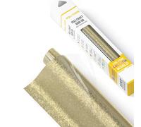 POLI-TAPE POLI-FLEX® Pearl GLITTER® - Pellicola glitterata per tessuti - Pellicola flessibile con effetto glitter da applicare con ferro da stiro, per magliette fai da te, champagne, 30,5 cm x 61 cm