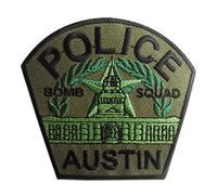 Police Austin polizia Logo - Toppe termoadesive Patch Toppa ricamate, misura: 8,2 x 7,4 cm