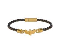 Bracciale da uomo Police Bracciale in pelle nera oro in acciaio inossidabile Batman Bracciale da uomo in pelle Bracciale da uomo