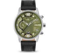 Police Black Leather Bracelet Watch