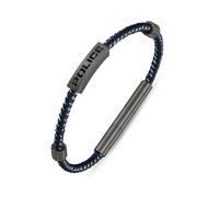 Police Bracciale da uomo in pelle Acciaio Blu Argento Bracciale da uomo Bracciale in pelle da uomo Bracciale in pelle da uomo