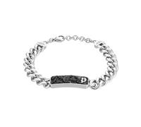 Bracciale da uomo Police in argento da 21 cm con catena in acciaio inossidabile, bracciale da uomo con catena in argento