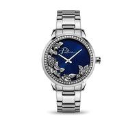 Police Camii - Orologio da donna al quarzo analogico, quadrante blu navy, cinturino in argento, Blu/Argento, Bracciale