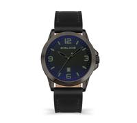 Police Cliff Gun Black Leather Strap Watch