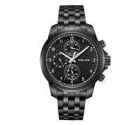Orologio da uomo Police analogico al quarzo in acciaio inossidabile nero 42 mm, cronografo da polso da uomo