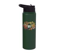 Police Emergency Response 911 Dispatcher Heartbeat Stainless Steel Insulated Water Bottle