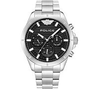 Police Orologio analogico al quarzo da uomo con cinturino in acciaio inox PEWJK2227806, argento/nero, misura unica, Bracciale