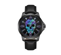 Police Mensor PEWJA0022201 Men’s 44mm Skull Dress Watch - Black Leather Strap