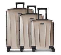 Police New York 4 ruote Set di valigie 3 pezzi espandibile beige