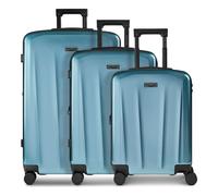 Police New York 4 ruote Set di valigie 3 pezzi espandibile blu