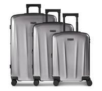 Police New York 4 ruote Set di valigie 3 pezzi espandibile color argento