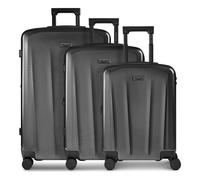 Police New York 4 ruote Set di valigie 3 pezzi espandibile grigio