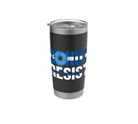 Police Officer - Donut Resist - Thin Blue Line Cop Policeman Bicchiere termico in acciaio inox doppia parete