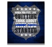 Police Officer Gift - Thin Blue Line Wall Art Poster for Law Enforcement Appreciation and Support(Framed,12x18inch(30x45cm))