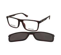 Police Uomo UPLQ66 ORIGINS LITE 32 878P Montature da vista Iniettato Havana Fumo Squadrata Polarizzata