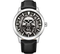Police Orologio analogico al quarzo da uomo con cinturino in pelle PEWJA0005501, argento/nero