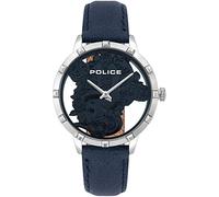 Police Orologio analogico al quarzo unisex per adulti con cinturino in pelle PL16041MS.03, blu plateado, Bracciale