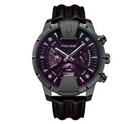 Police Orologio da uomo Cronografo Pelle Nero 44 mm Analogico al quarzo da uomo Orologio sportivo