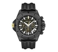 Police Orologio da polso da uomo con cronografo e cinturino in pelle resistente, Elettrico Nero, Moderno