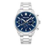 Police orologio da uomo cronografo analogico in acciaio inox blu/argento 42 mm - orologio da uomo cronografo analogico da polso