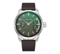 Police Orologio da uomo Cronografo Pelle Verde Marrone 44mm Orologio analogico Tempo da polso