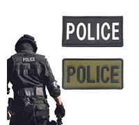 POLICE Patch ricamato Adesivo da ricamo Patches ricamate con gancio e loop Tattico piccolo Patch per petto o spalla ufficiale guardia uniforme Vest giacca vettore cappello 10 x 5cm