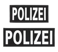Police Patch Riflettente Adesivo Magico Nastro Riflettente, per la visione notturna della polizia, per uniforme della polizia, zaino, borse a tracolla, jeans(1 Piccolo, 1 Grande)