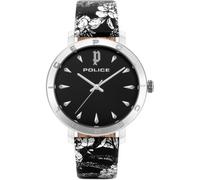Police Orologio analogico al quarzo unisex per adulti con cinturino in pelle PL16033MS.02, nero/argento, Bracciale