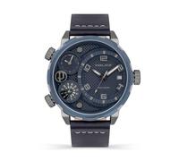 Police Ray Gun Multi Dial Blue Leather Strap Watch